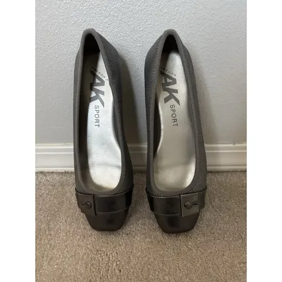 Anne Klein AK Sport Women’s Ballet Flats Slip On Shoes Sz 7.5 Metallic Pewter - Picture 7 of 7